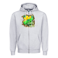 Heather Grey lucky vibes Zipper Hoodie - RanaPortraitStore