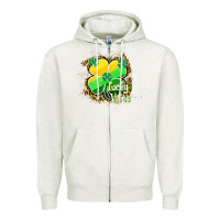 Oatmeal Heather lucky vibes Zipper Hoodie - RanaPortraitStore