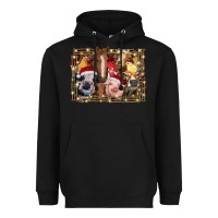 Black christmas farm animals Heavyweight Hoodie - RanaPortraitStore