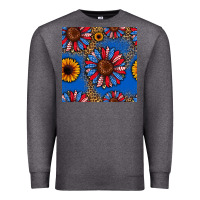 Charcoal Heather usa sunflowers seamless pattern Premium Sweatshirt - HRA Design Shop