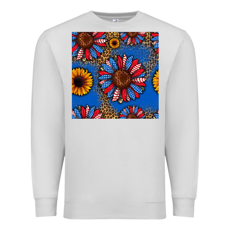 Usa Sunflowers Seamless Pattern Premium Sweatshirt by HRA Design Shop | Teevron