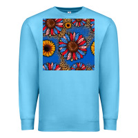 Ocean Blue usa sunflowers seamless pattern Premium Sweatshirt - HRA Design Shop