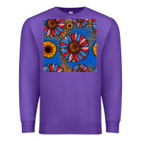 Purple usa sunflowers seamless pattern Premium Sweatshirt - HRA Design Shop