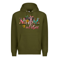 Army Green mom vibes baby pigs Premium Hoodie - Artiststas