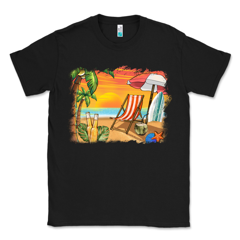 Sunset Beach Background Classic Tee by BarkalooDesign | Teevron