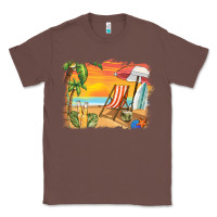 Chestnut sunset beach background Classic Tee - BarkalooDesign