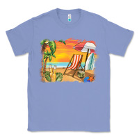 Colony Blue sunset beach background Classic Tee - BarkalooDesign