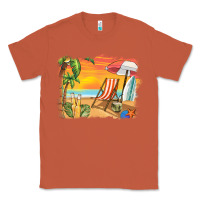 Copper sunset beach background Classic Tee - BarkalooDesign