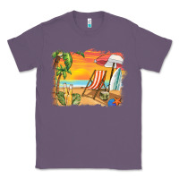 Lavender sunset beach background Classic Tee - BarkalooDesign