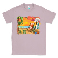 Lilac sunset beach background Classic Tee - BarkalooDesign
