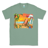 Sage sunset beach background Classic Tee - BarkalooDesign