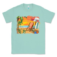 Seafoam sunset beach background Classic Tee - BarkalooDesign