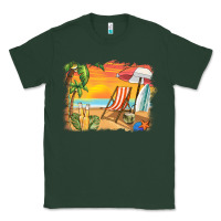 Sports Green sunset beach background Classic Tee - BarkalooDesign