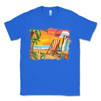 True Royal sunset beach background Classic Tee - BarkalooDesign