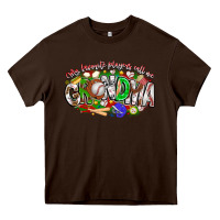 Chocolate Brown my favorite platers call me grandma baseball Heavy Core Tee - CowhideDigitalArt