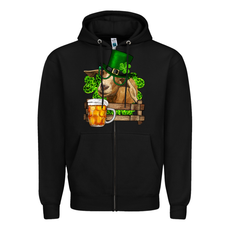 St. Patricks Day Goat And Beer Zipper Hoodie by RanaPortraitStore | Teevron