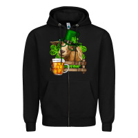 Black st. patricks day goat and beer Zipper Hoodie - RanaPortraitStore