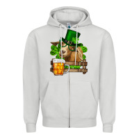Dove Grey st. patricks day goat and beer Zipper Hoodie - RanaPortraitStore