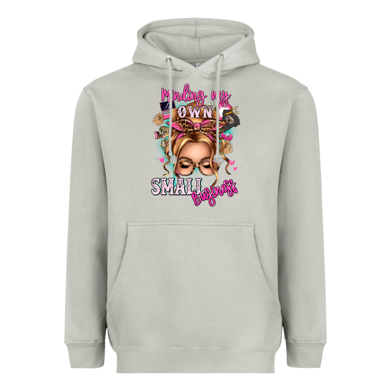 Minding My Own Small Business Blonde Messy Bun Heavyweight Hoodie by texasbilliewilder | Teevron