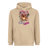 Mushroom minding my own small business blonde messy bun Heavyweight Hoodie - texasbilliewilder