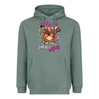 Sage minding my own small business blonde messy bun Heavyweight Hoodie - texasbilliewilder
