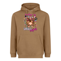 Toasted Coconut minding my own small business blonde messy bun Heavyweight Hoodie - texasbilliewilder