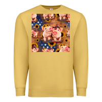 Antique Gold american pigs seamless pattern Premium Sweatshirt - HRA Design Shop