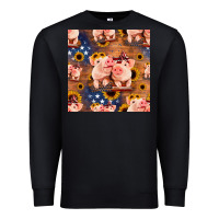 Black american pigs seamless pattern Premium Sweatshirt - HRA Design Shop
