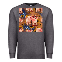 Charcoal Heather american pigs seamless pattern Premium Sweatshirt - HRA Design Shop