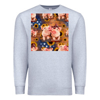 Heather Grey american pigs seamless pattern Premium Sweatshirt - HRA Design Shop
