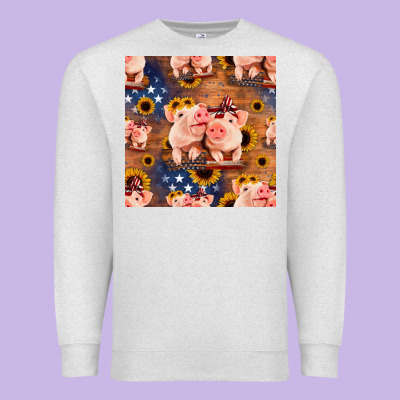 American Pigs Seamless Pattern Premium Sweatshirt Designed By Hra Design Shop
