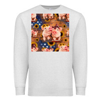 Oatmeal Heather american pigs seamless pattern Premium Sweatshirt - HRA Design Shop