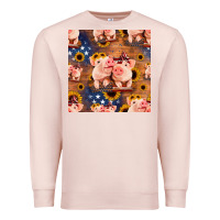 Pale Pink american pigs seamless pattern Premium Sweatshirt - HRA Design Shop