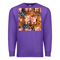 Purple american pigs seamless pattern Premium Sweatshirt - HRA Design Shop