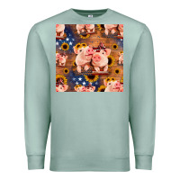 Seafoam american pigs seamless pattern Premium Sweatshirt - HRA Design Shop