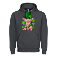 Smoke st. patricks day lucky baby pig Zipper Hoodie - RanaPortraitStore