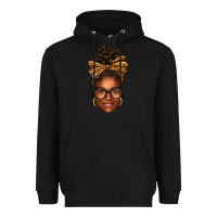 Black afro woman messy bun Heavyweight Hoodie - texasbilliewilder