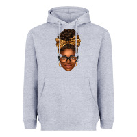 Heather Grey afro woman messy bun Heavyweight Hoodie - texasbilliewilder