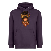 Plum afro woman messy bun Heavyweight Hoodie - texasbilliewilder
