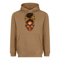 Toasted Coconut afro woman messy bun Heavyweight Hoodie - texasbilliewilder