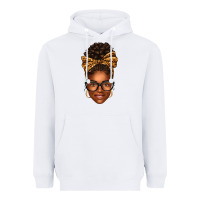 White afro woman messy bun Heavyweight Hoodie - texasbilliewilder