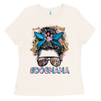 Bone dog mama messy bun Ladies Tee - BarkalooDesign