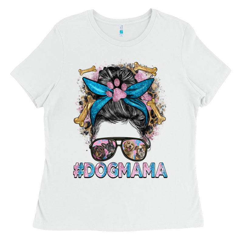 Dog Mama Messy Bun Ladies Tee by BarkalooDesign | Teevron