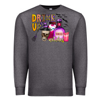 Charcoal Heather drink up witches Premium Sweatshirt - CowhideDigitalArt