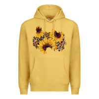 Antique Gold sunflower leopard patch Premium Hoodie - AdoDesignShop