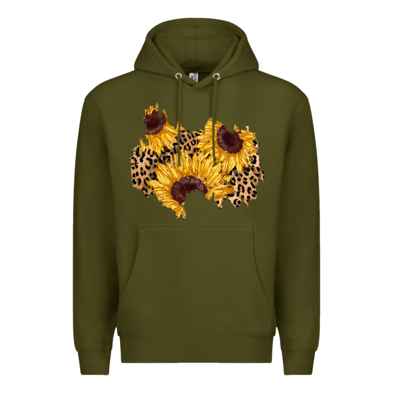 Sunflower Leopard Patch Premium Hoodie by AdoDesignShop | Teevron