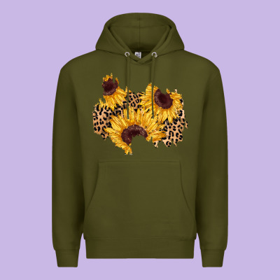 Sunflower Leopard Patch Premium Hoodie Designed By Adodesignshop