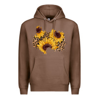 Chestnut sunflower leopard patch Premium Hoodie - AdoDesignShop