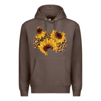 Coffee sunflower leopard patch Premium Hoodie - AdoDesignShop