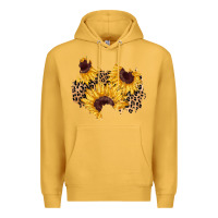 Mustard sunflower leopard patch Premium Hoodie - AdoDesignShop